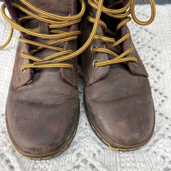 Dr. Martens Tehani Brown Leather Shoe Lace-up EU36 Flannel Foldover Sold Out - Picture 9 of 9